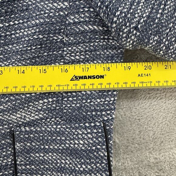 Ann Taylor Coat 10 Blue Tweed Crew Long Sleeves Pockets Lined Preppy Old Money - Picture 13 of 15